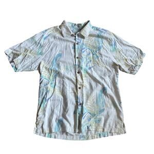 Tommy Bahama 100% Silk Printed Hawaiian Shirt Size Large